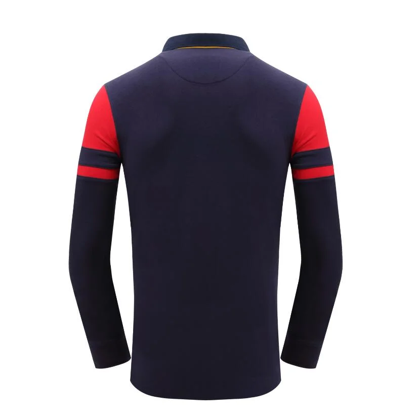 New Polo Shirt for Men Luxury Casual Slim Fit Stylish Long-Sleeve Cotton Polo Shirt