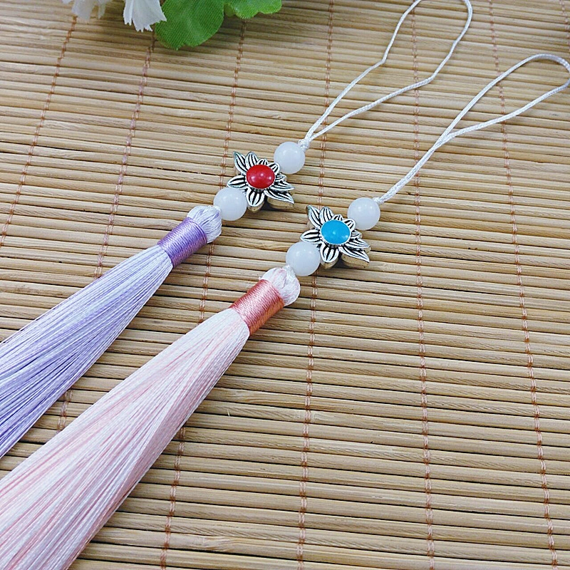 Wholesale Handmade Mixed Color Ice Silk Hanging Tassels Bookmarks Clothing Accessories Tassel Fringe DIY Jewelry Accessories