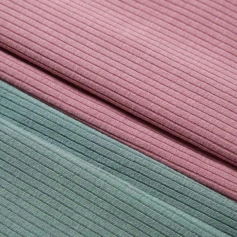 Suppliers Wholesale 92% Rayon 8% Spandex Sustainable Solids Soft Rib Knit Fabric Wholesale