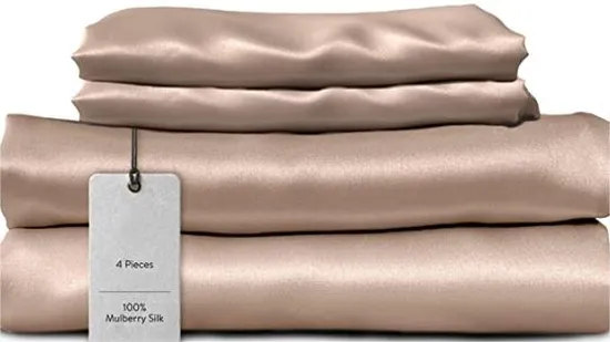 Золотой шелковый комплект постельного белья из 4 предметов в каждом наборе для домашнего отеля